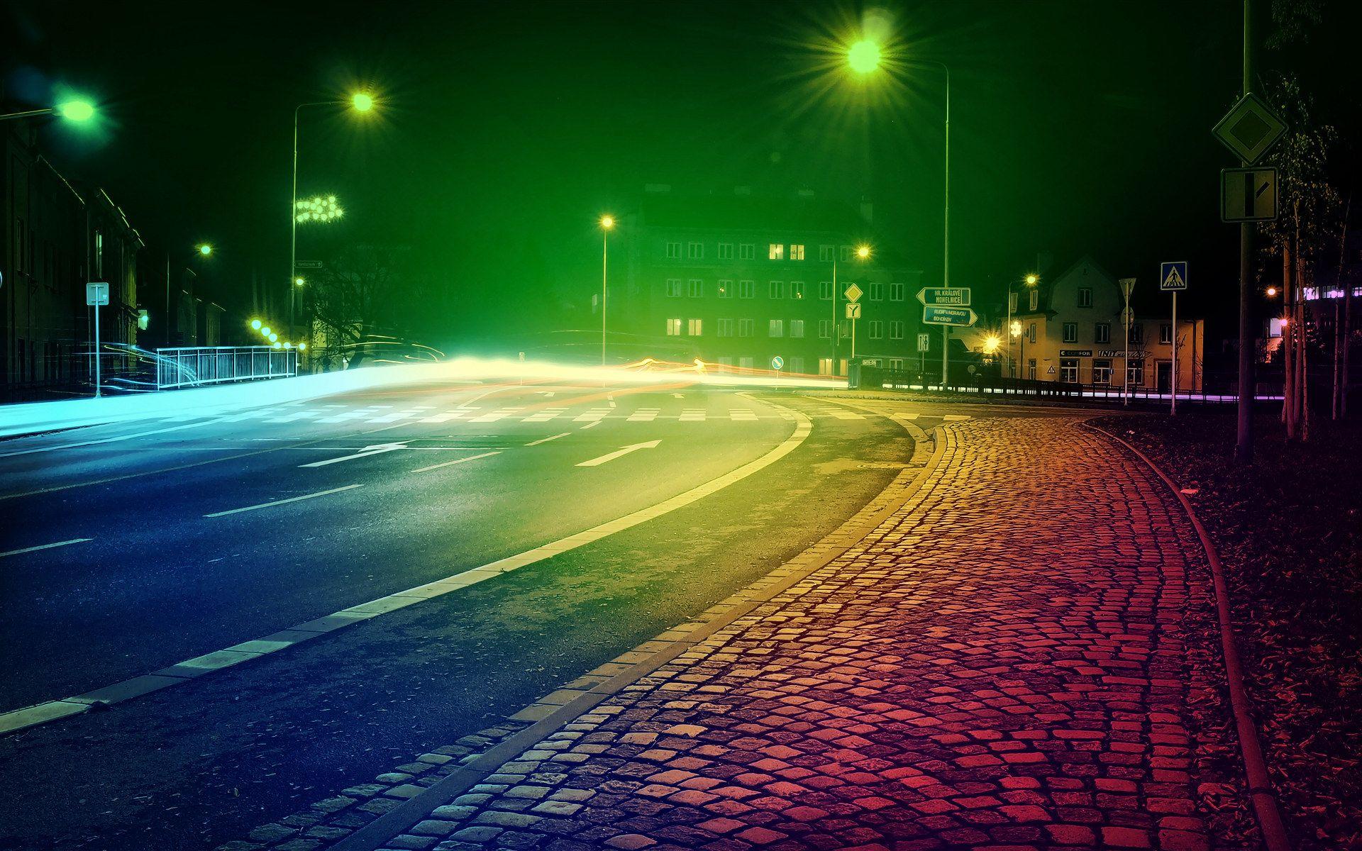 Colored City Lights Wallpaper 24318 1920x1200 px