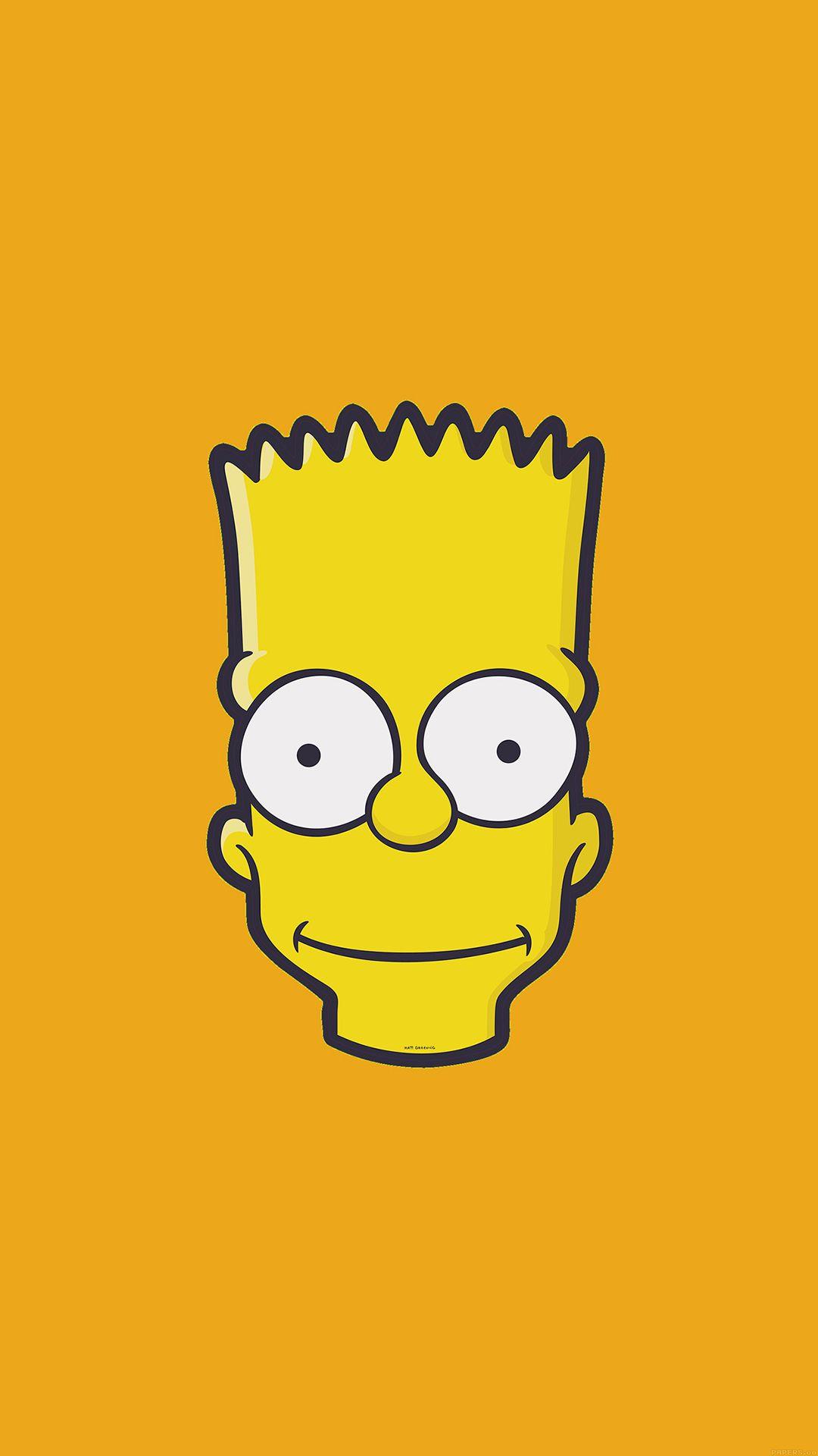 Bart Simpson Face Illust Art Yellow Minimal Simple #iPhone