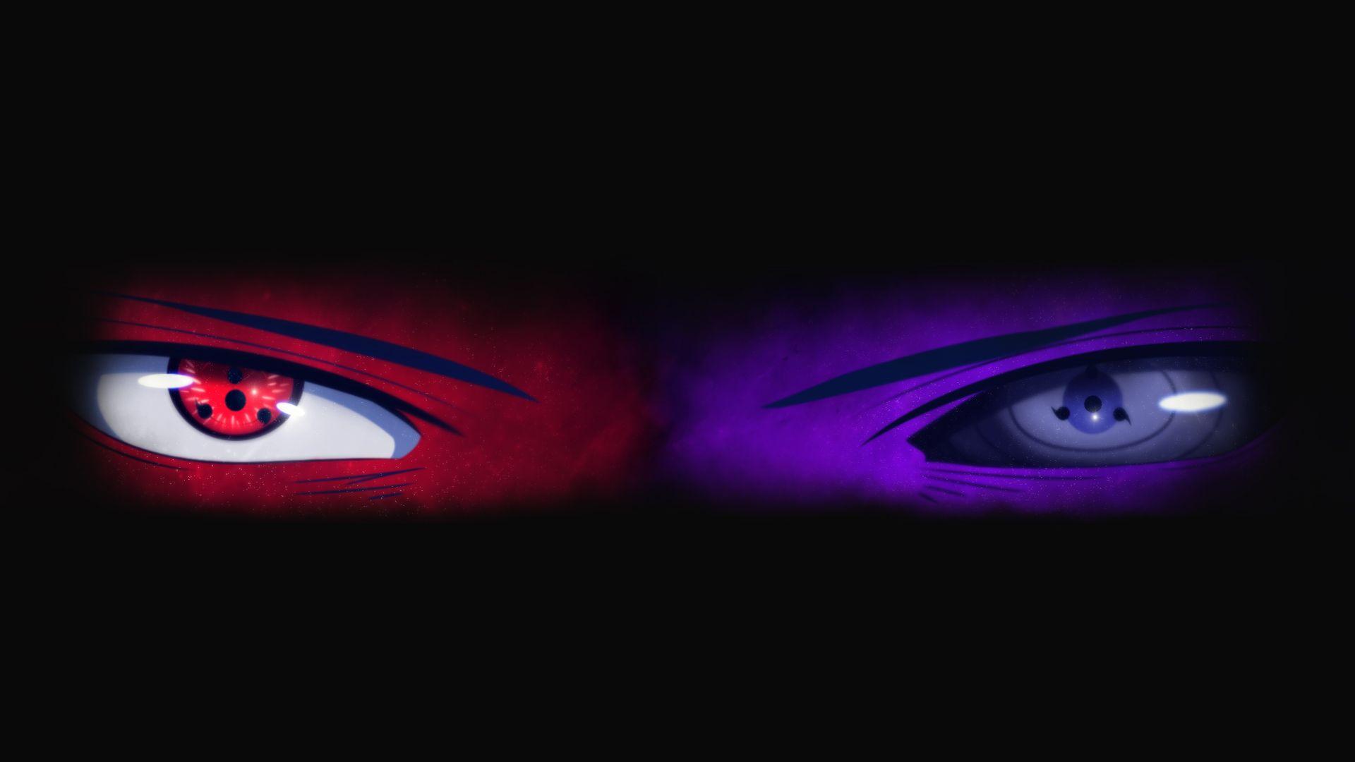 Wallpaper, Uchiha Sasuke, Sharingan, Rinnegan 1920x1080