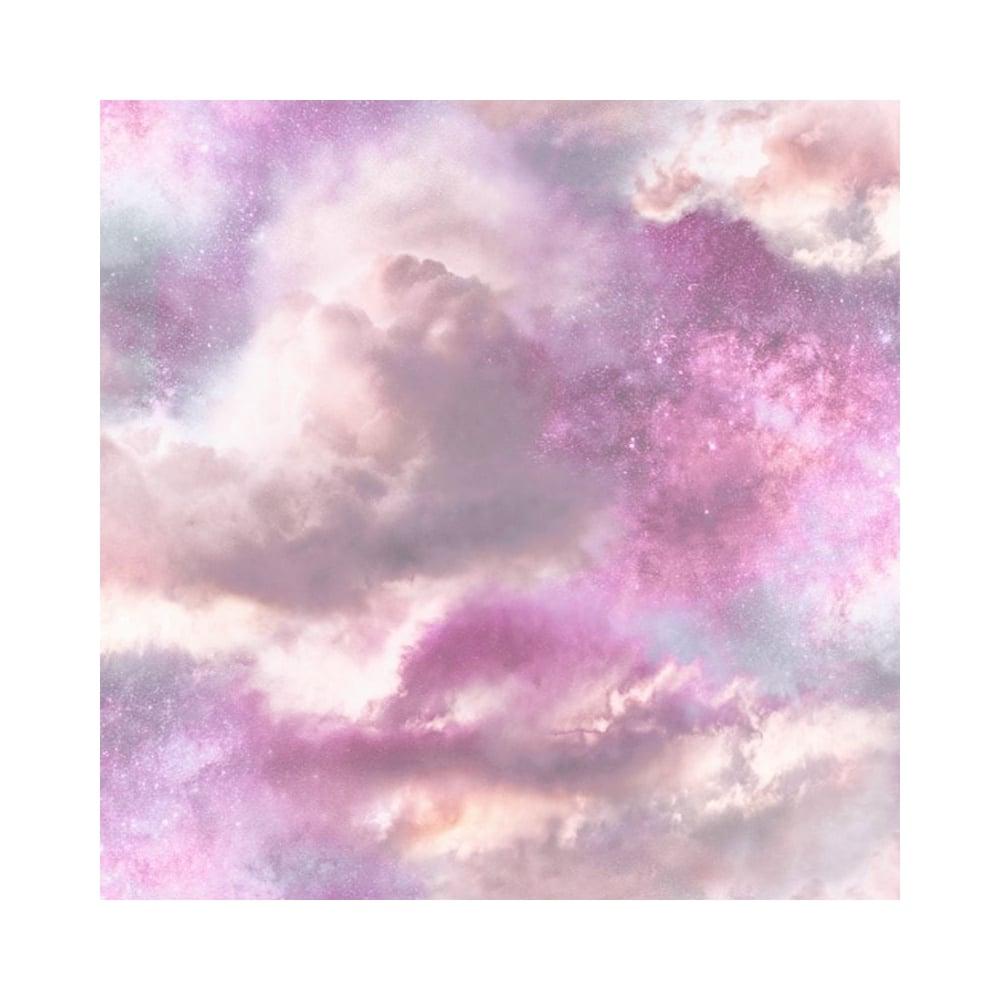 Arthouse Blush Diamond Galaxy Glitter Cloud Pink & Purple Wallpaper