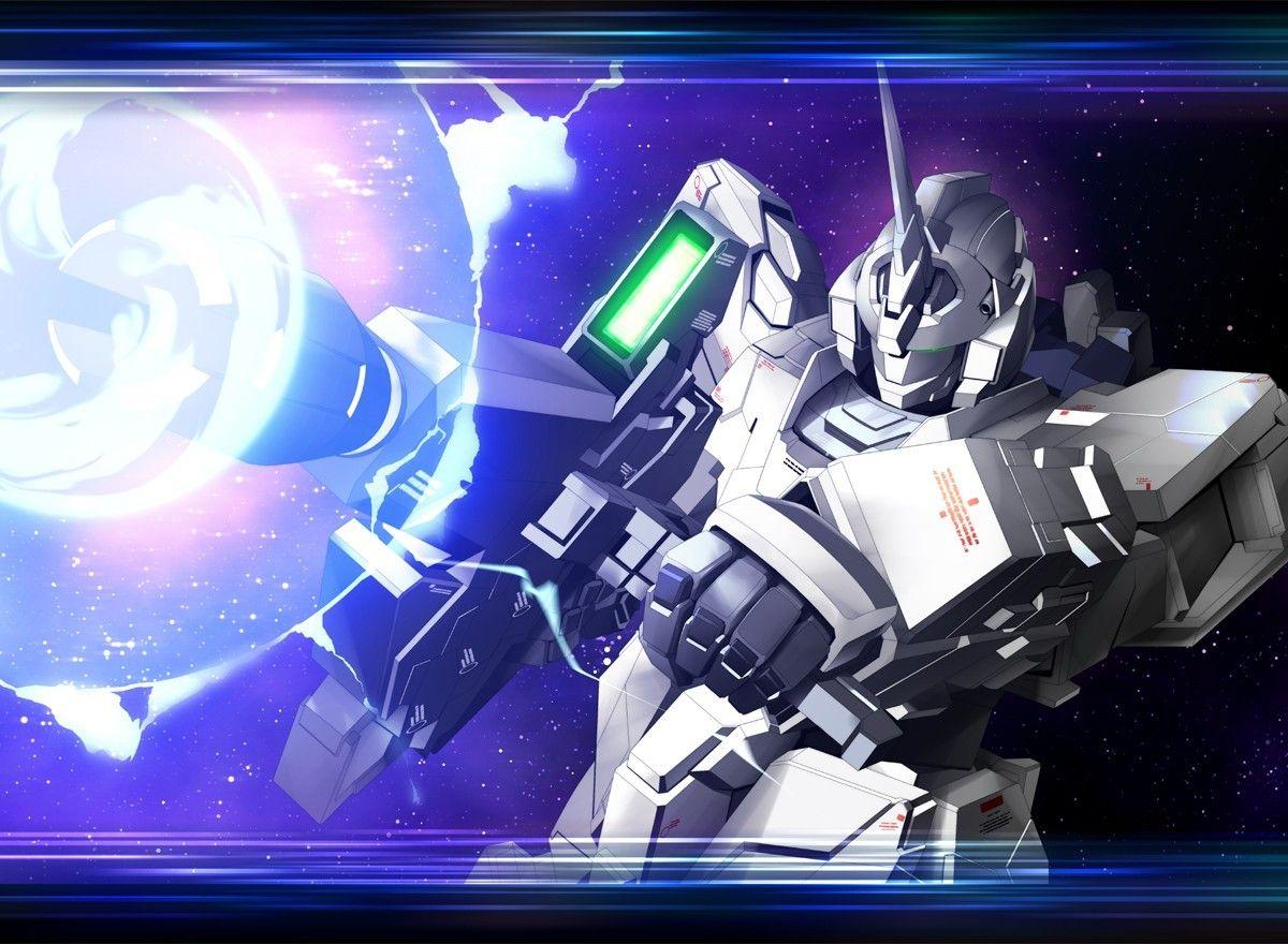 Wallpaper, anime, space, vehicle, machine, RX 0 Unicorn Gundam