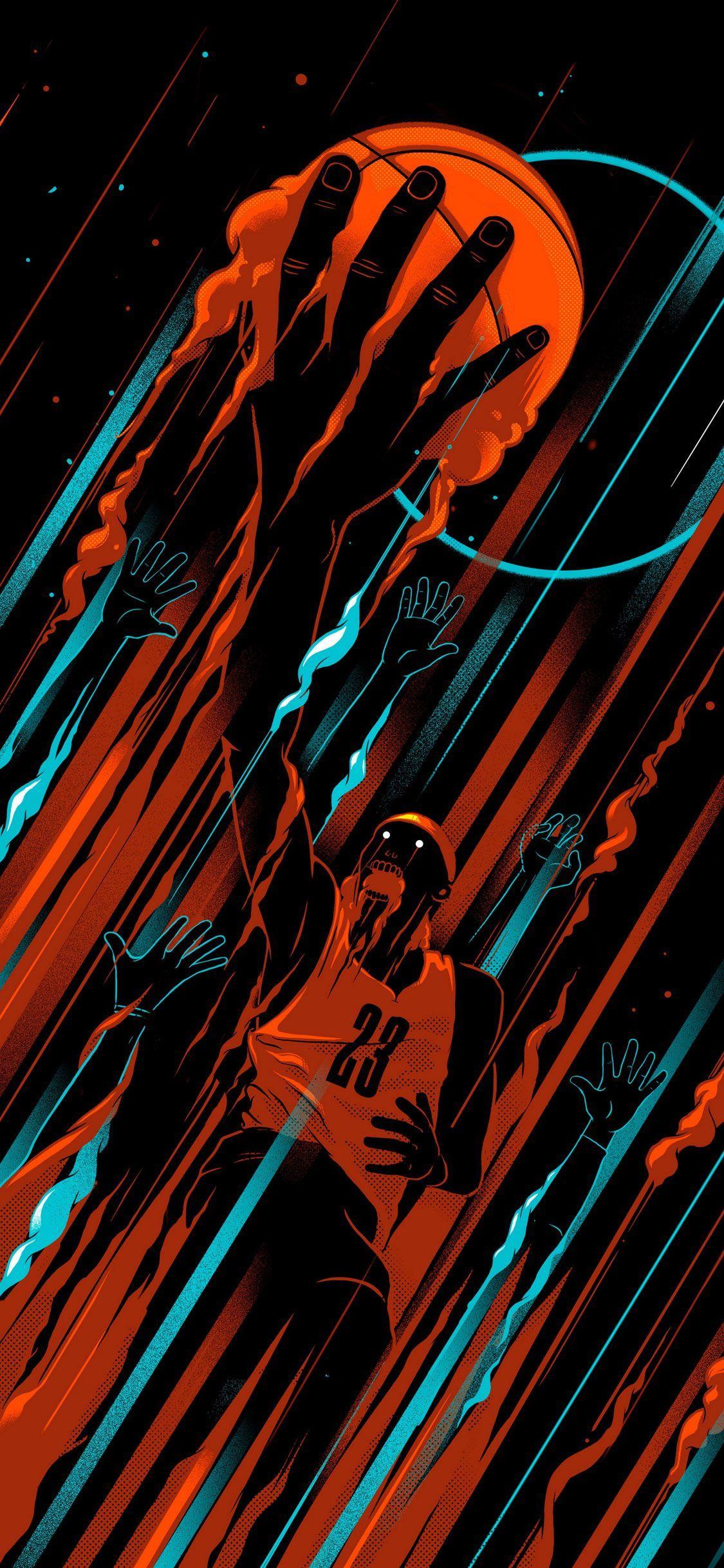 Basketball iPhone X Black Wallpaper. Fond d'écran iphone fille