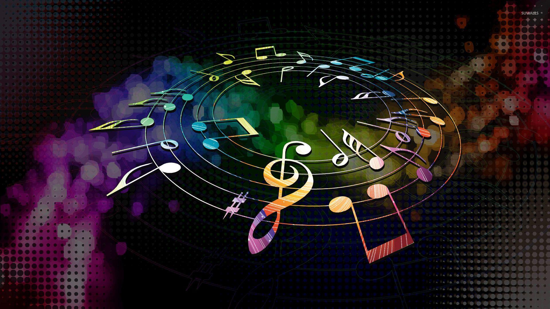 Colorful musical notes wallpaper wallpaper