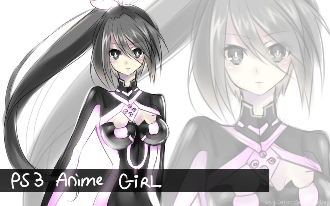 Sketch Of A Ps3 Anime Girl By AoiKen Desktop Background