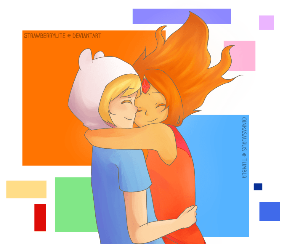 Adventure Time Couples image Finn and Flame Princess HD wallpaper