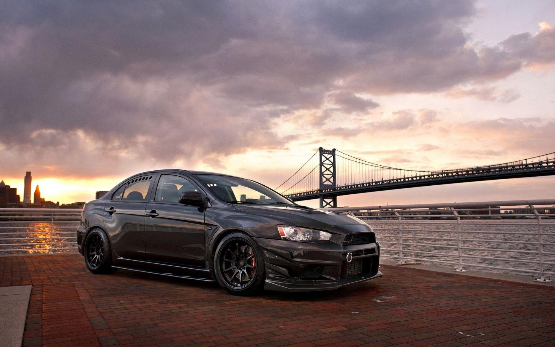 Beautiful Mitsubishi Lancer Evo X against the background