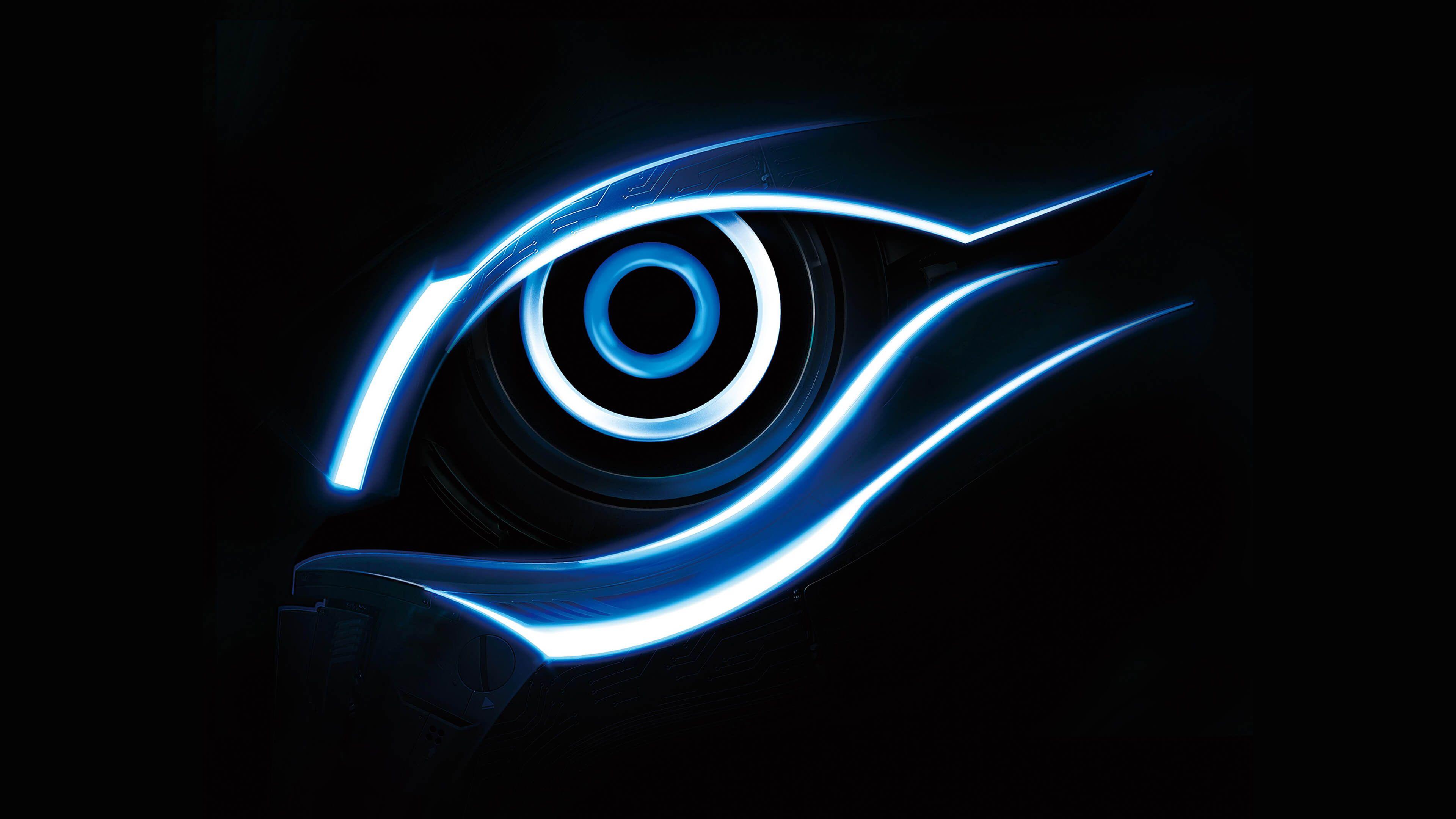Blue Gigabyte Eye Logo 4K Wallpapers