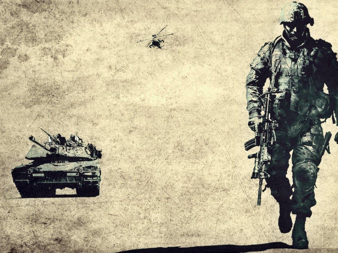 Army Soldier Walking Wallpaper
