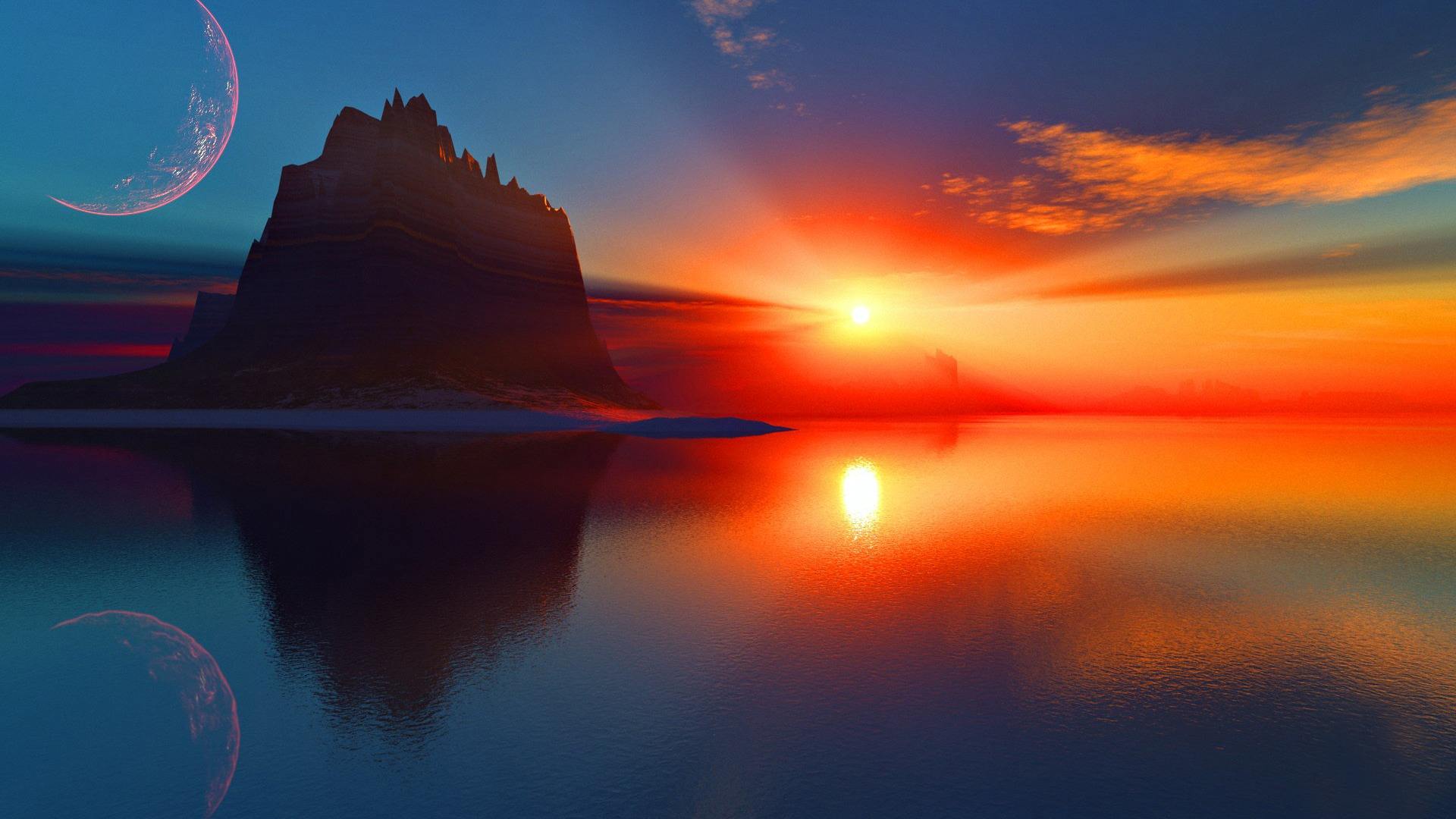 Fantasy Sunset, High Definition, High Quality, Widescreen