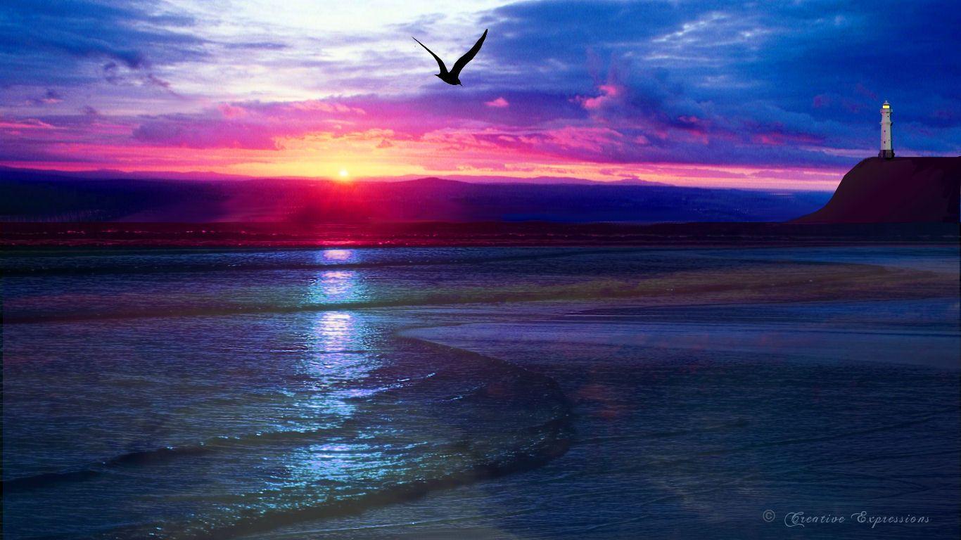 Picture Of Sunset Over Ocean. Best HD Wallpaper
