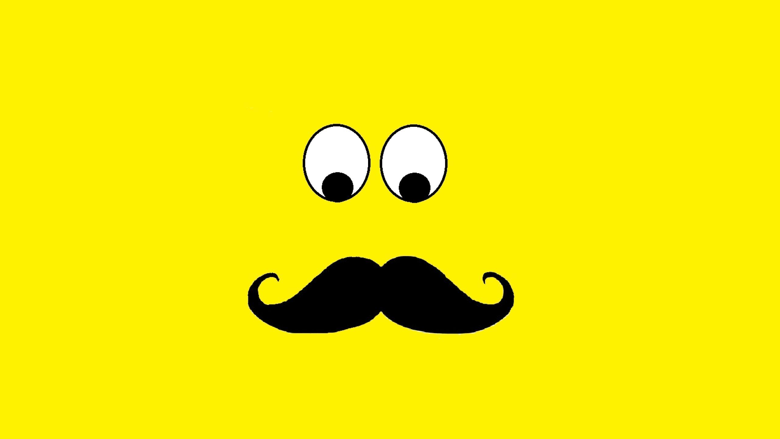 Eyes Yellow Men Moustache Guy Wallpaper
