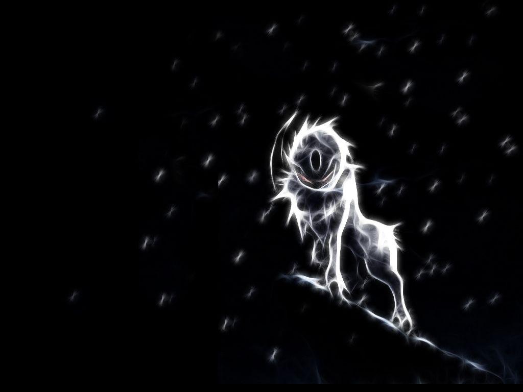 Fractalius, Pokémon, black background, anime