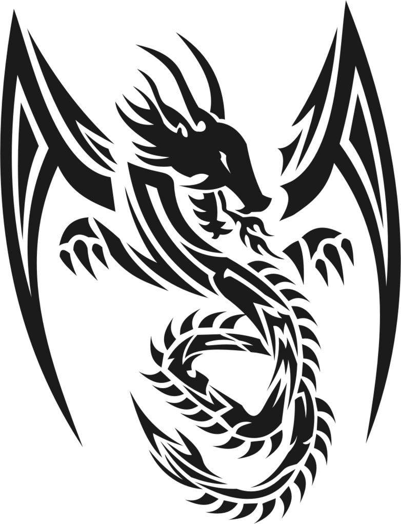 Dragon tribal tattoo vector illustration  Stock Image  Everypixel