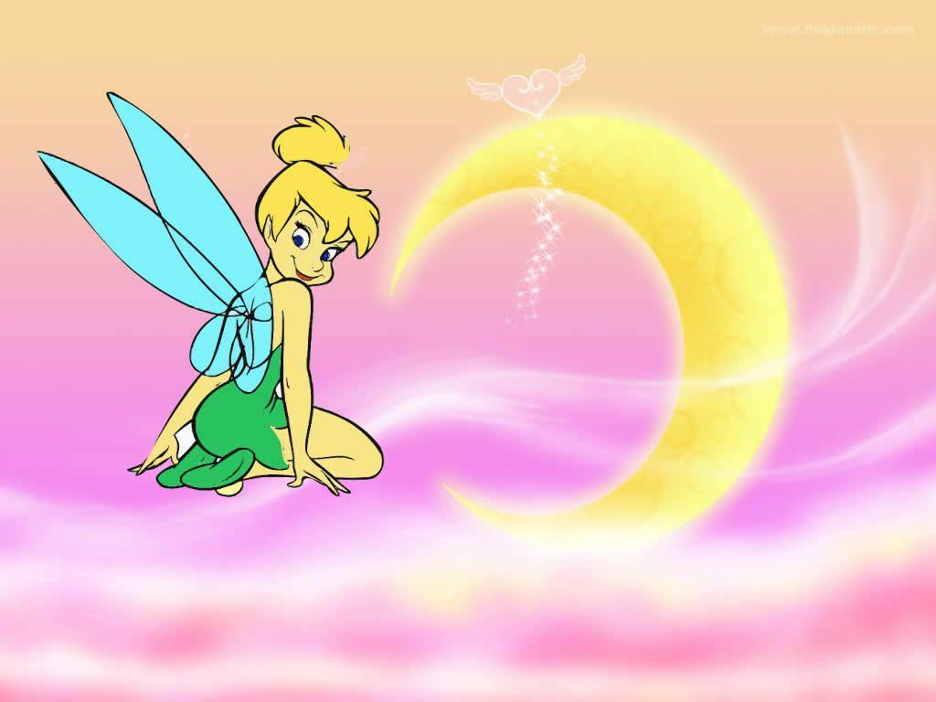 Tinkerbell On Moon Wallpaper Android Wallpaper