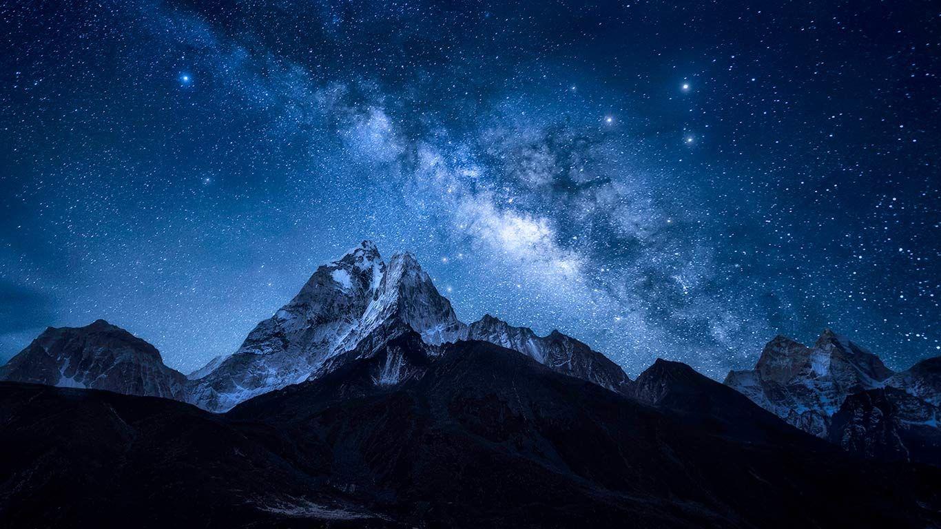 Bing Image Archive: Milky Way over the Himalayan peak Ama Dablam