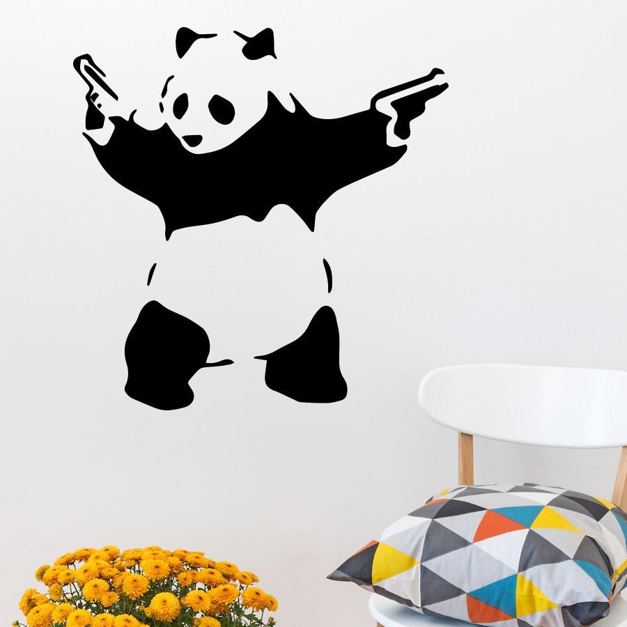 Panda Gun. Banksy Wall Decals