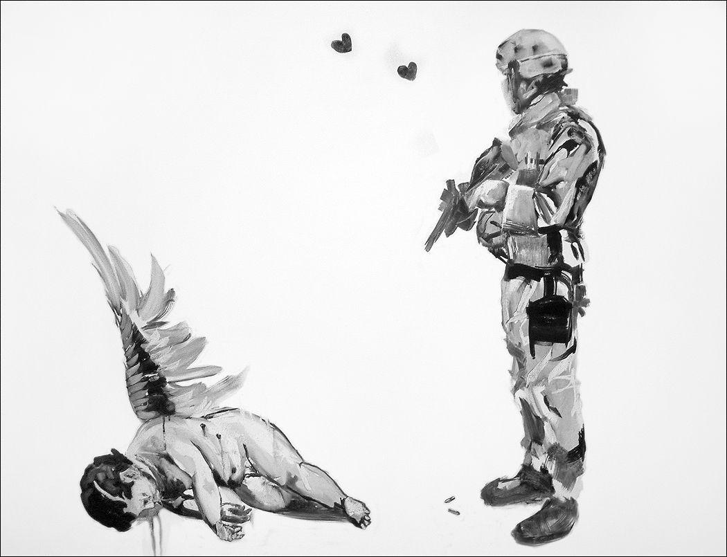 Banksy's Graffiti, Authority And Violence. Art Graffiti Illo Etc