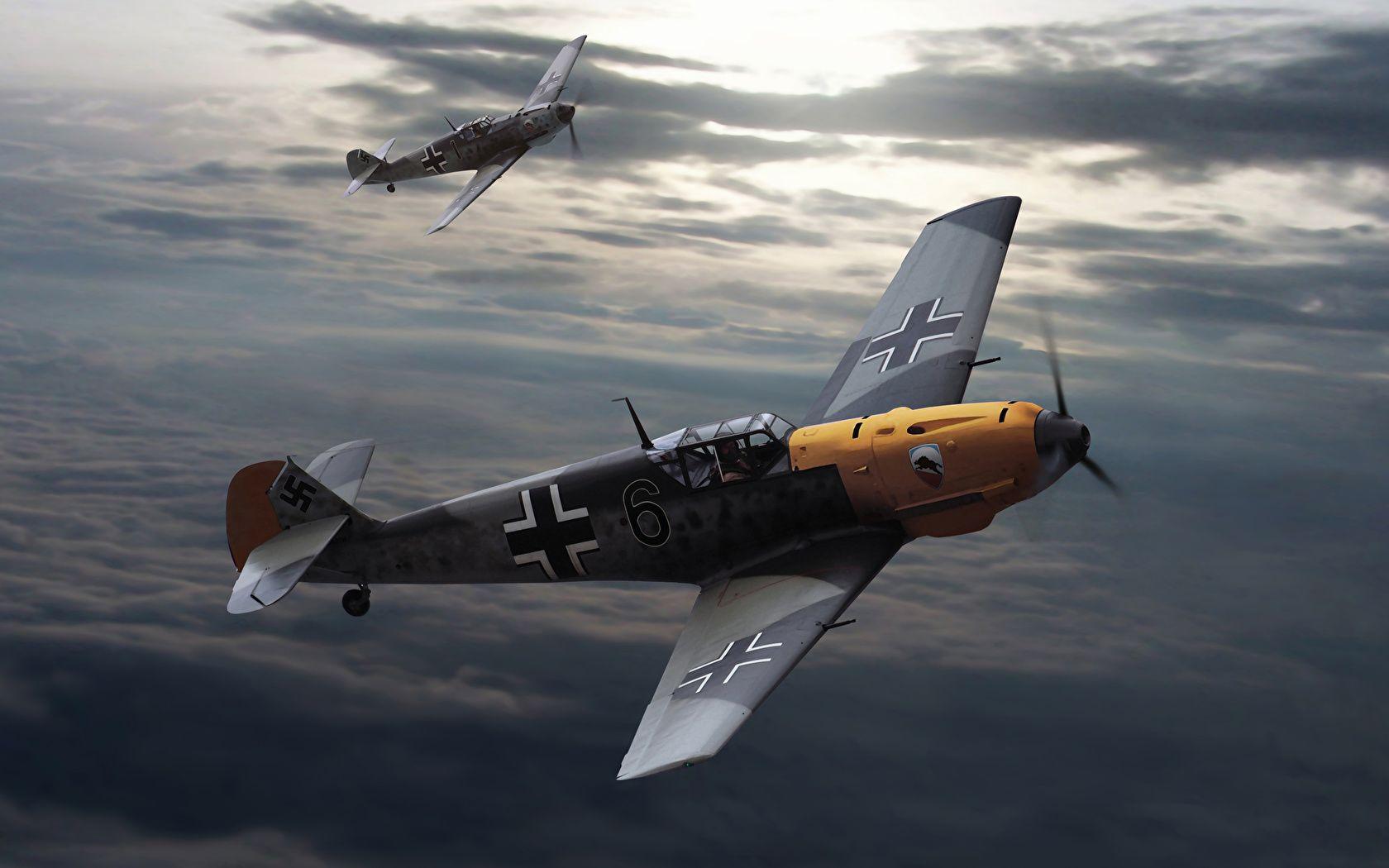 Airplane Bf 109 E 4 Painting Art Aviation 1680x1050