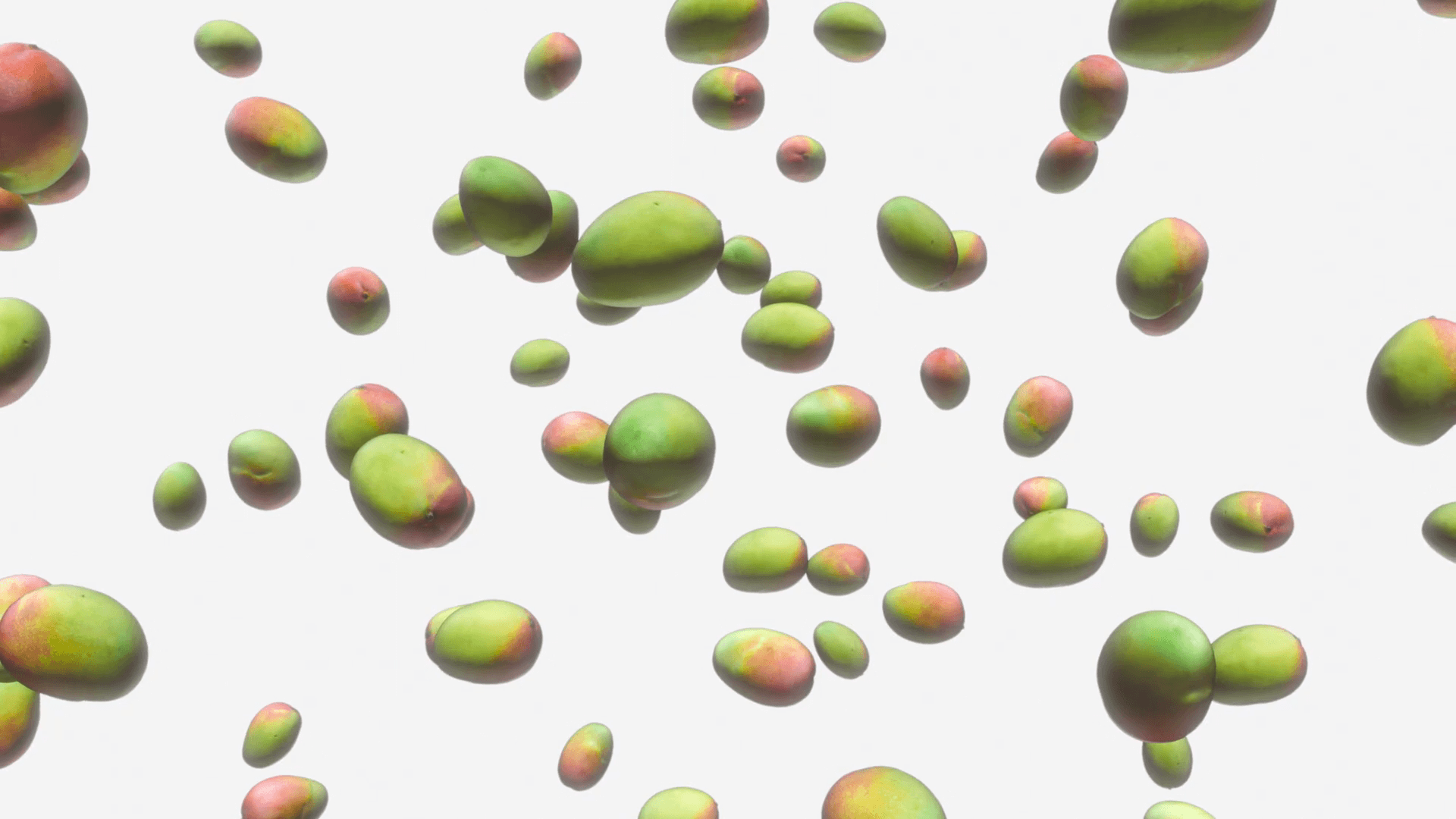 Mango Floating Loop on White Background Motion Background