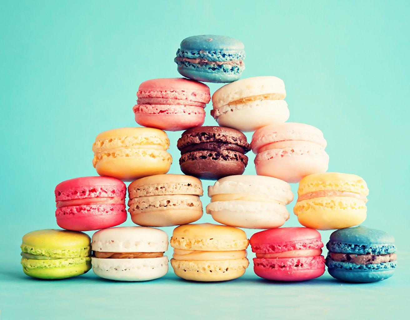 Macaron Food Sweets Colored background