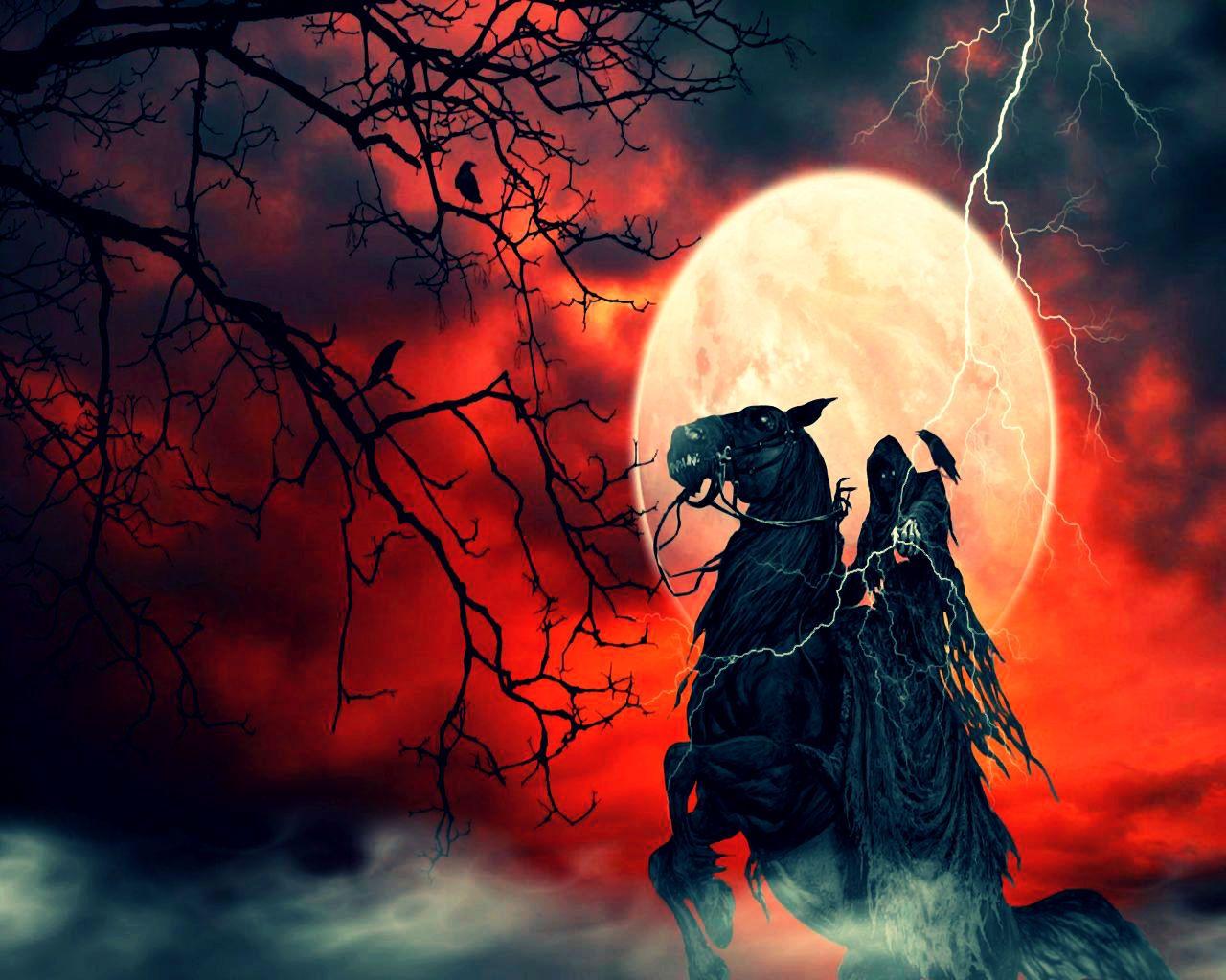 Free Grim Reaper On Horse Wallpaper HD Resolution