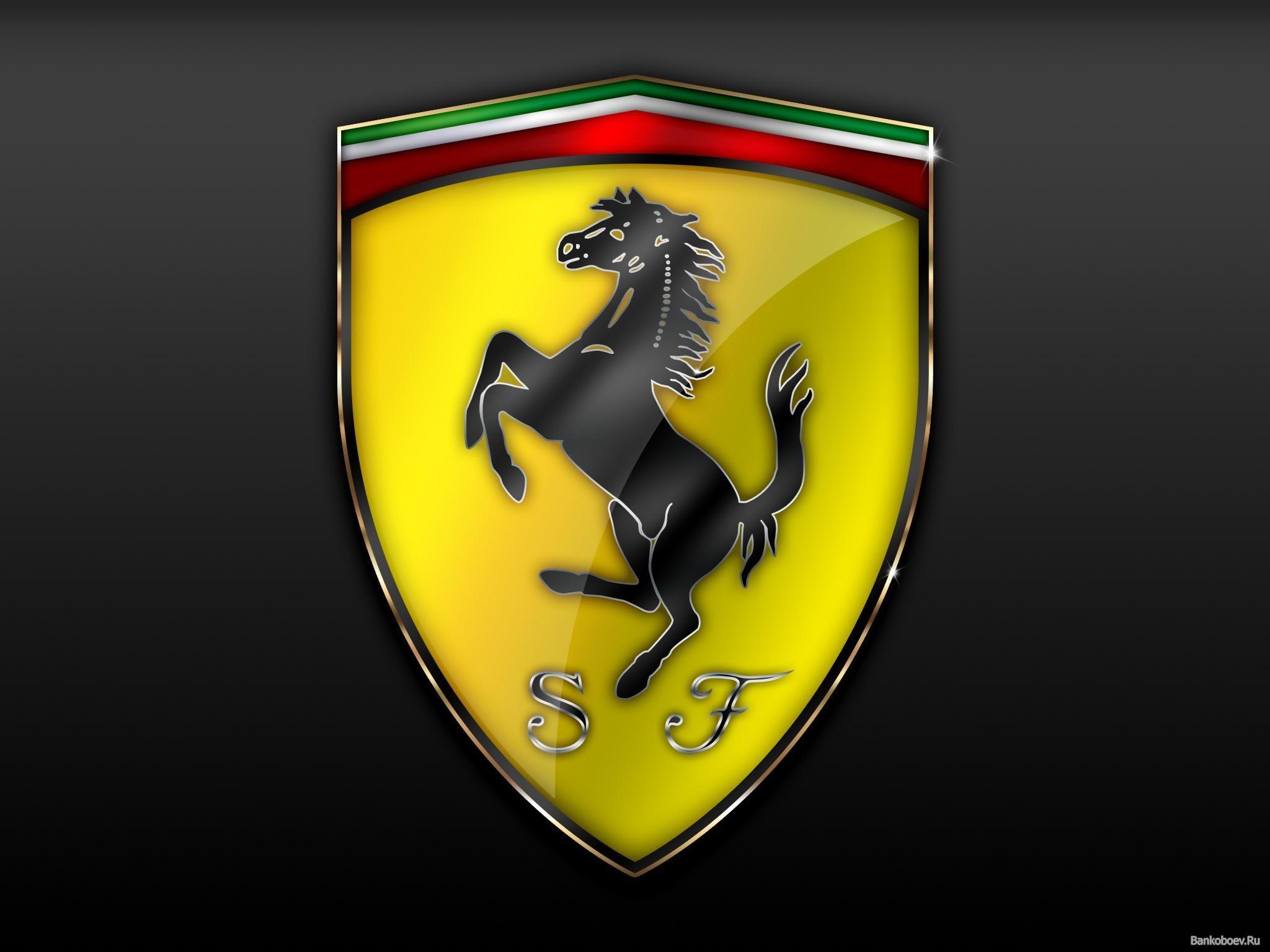 Ferrari Logo Black Awesome Wallpaper
