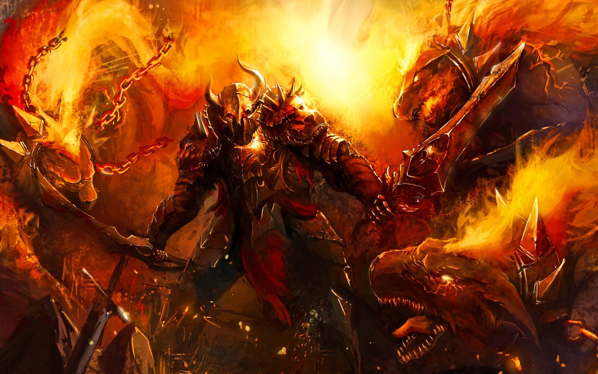 Warhammer, magic, dark, fantasy, fire wallpaper