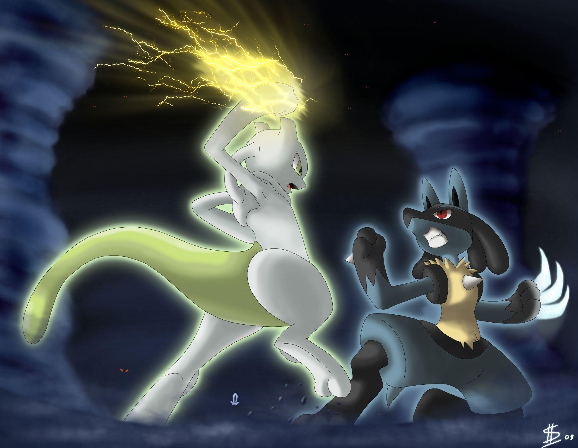 pokemon mewtwo lucario 1974x1529 wallpaper High Quality