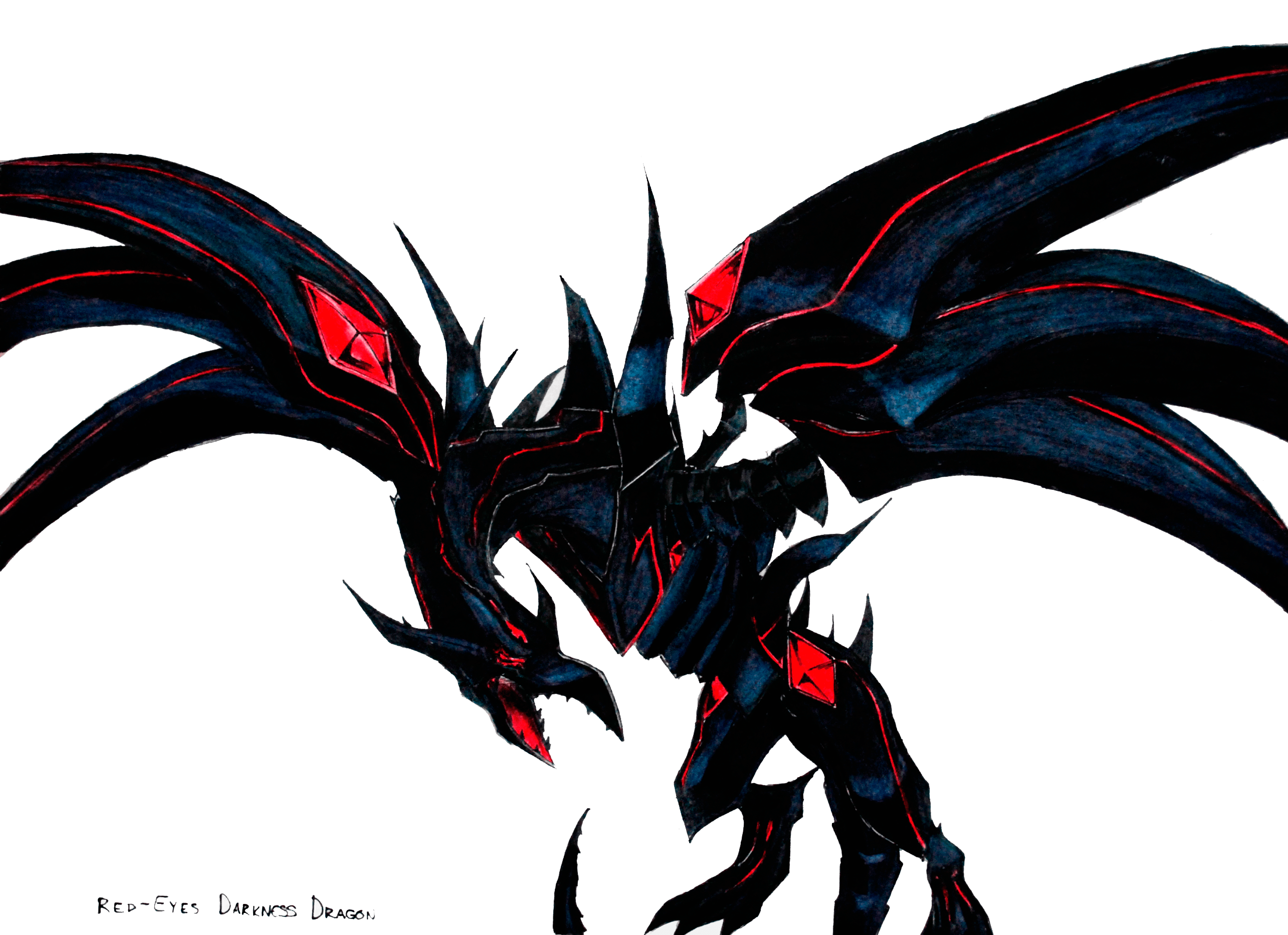 red eyes darkness metal dragon render