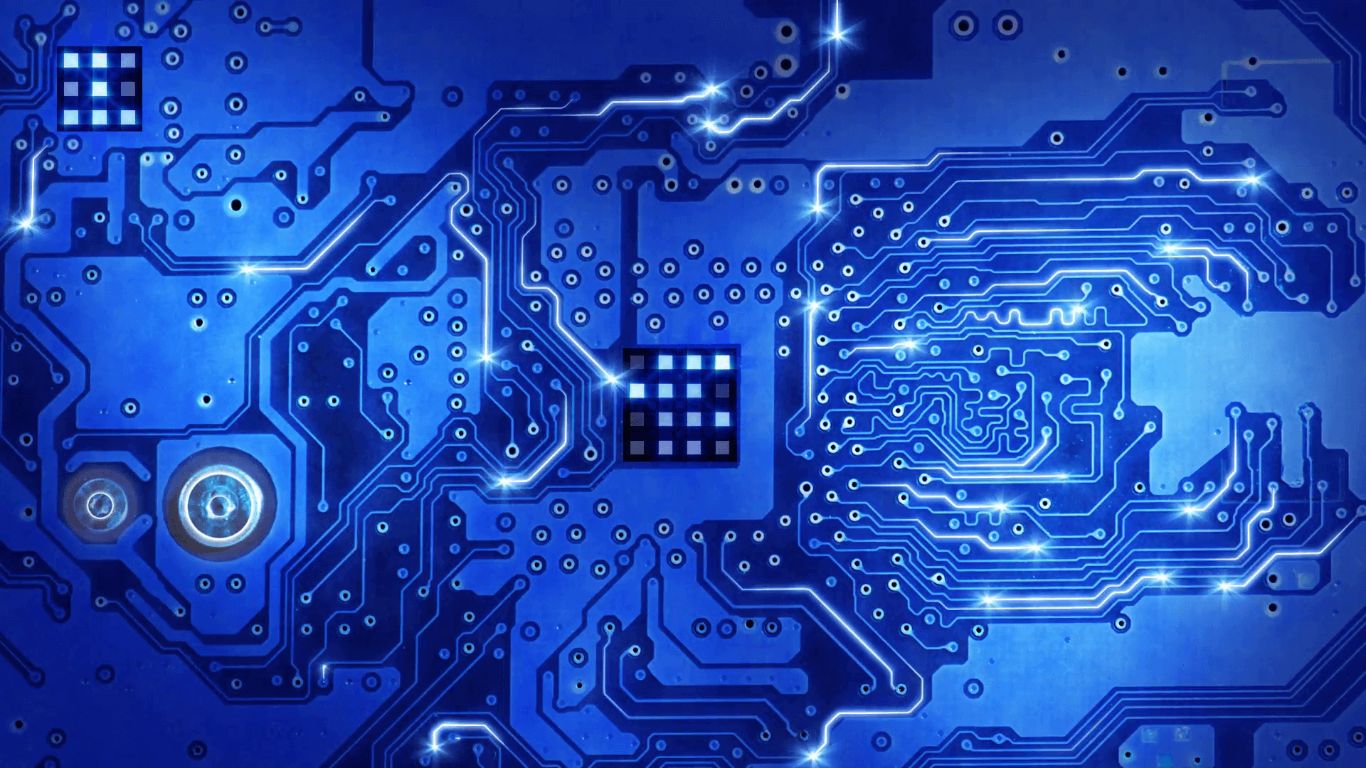 Computer Circuit Board Blue Loopable Background Motion Background