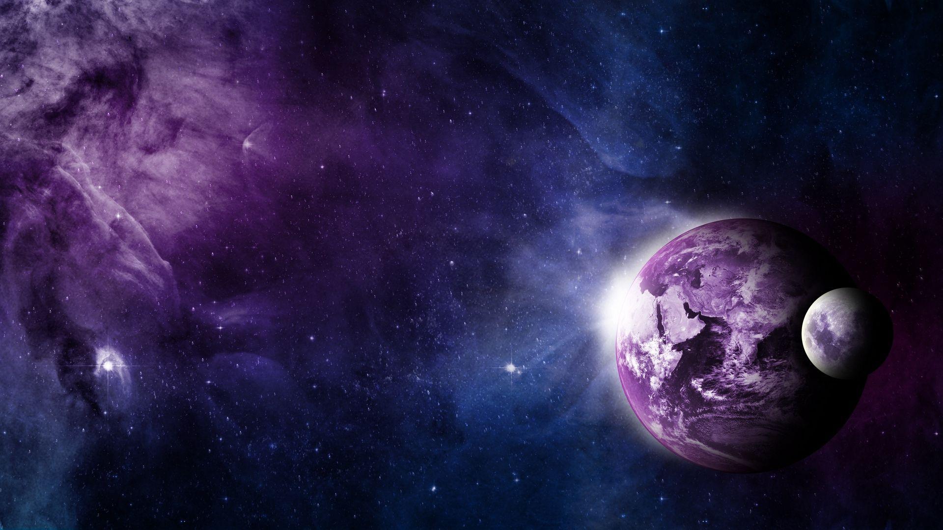 Download wallpaper 1920x1080 earth, moon, space, galaxy full HD