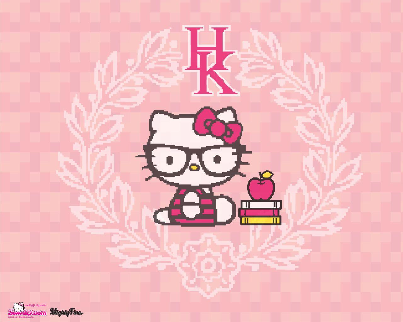 Nerd Hello Kitty Cover Wallpaper