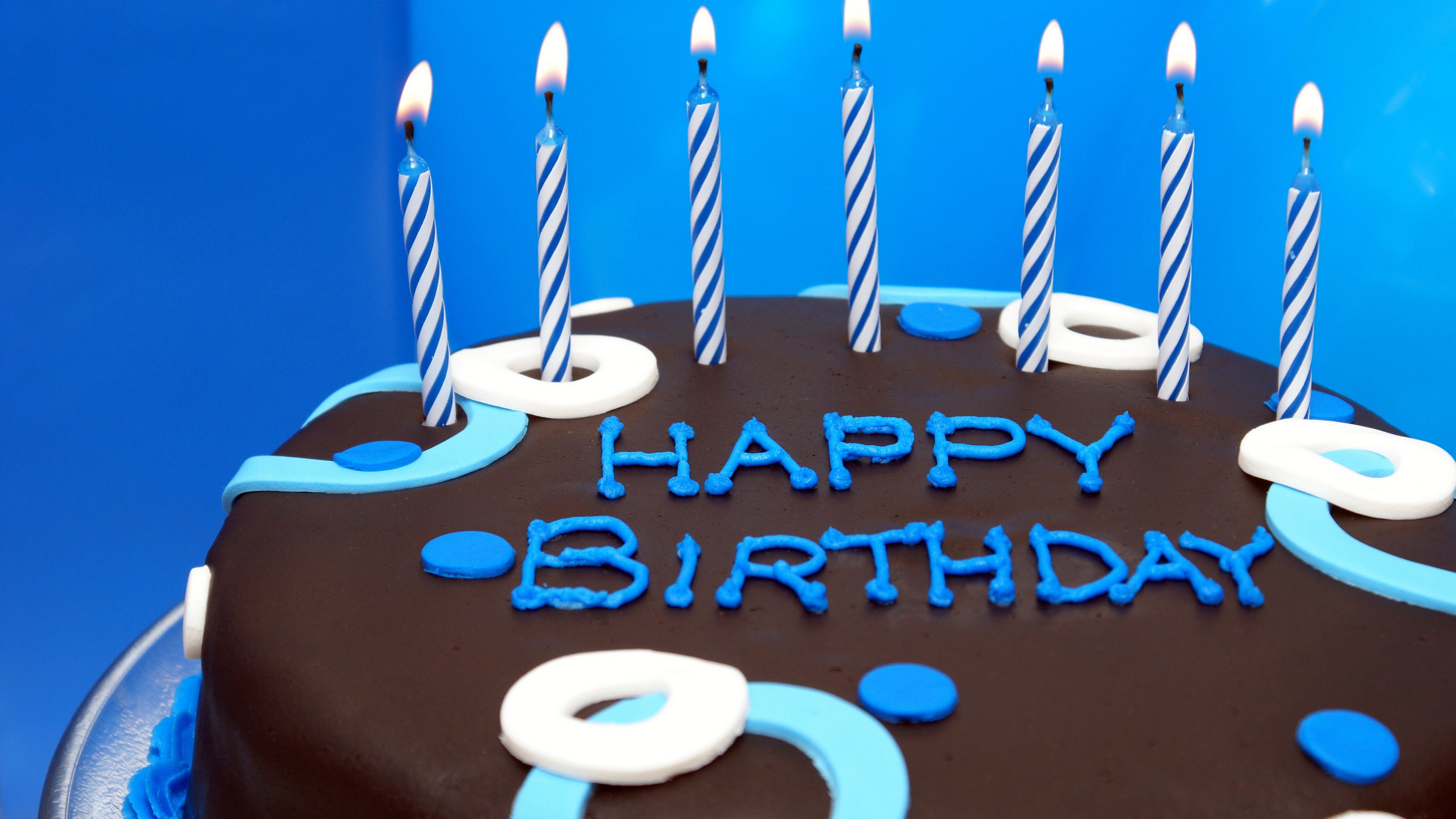 Wallpaper Happy Birthday, Cake, Candles, 4K, Celebrations