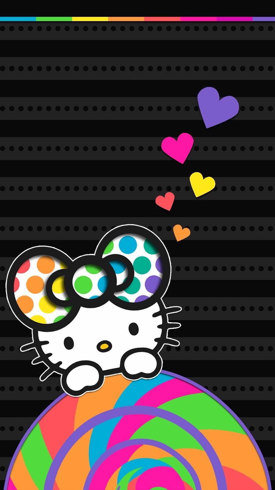 hello kitty #candy #wallpaper #iphone #android #theme #colorful. Hello kitty picture, Hello kitty wallpaper, Hello kitty background