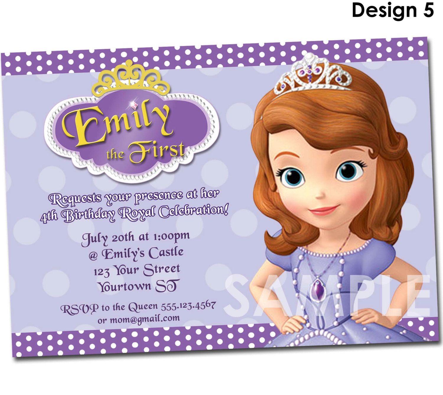 Remarkable Sofia The First Birthday Invitations To Create Your Own