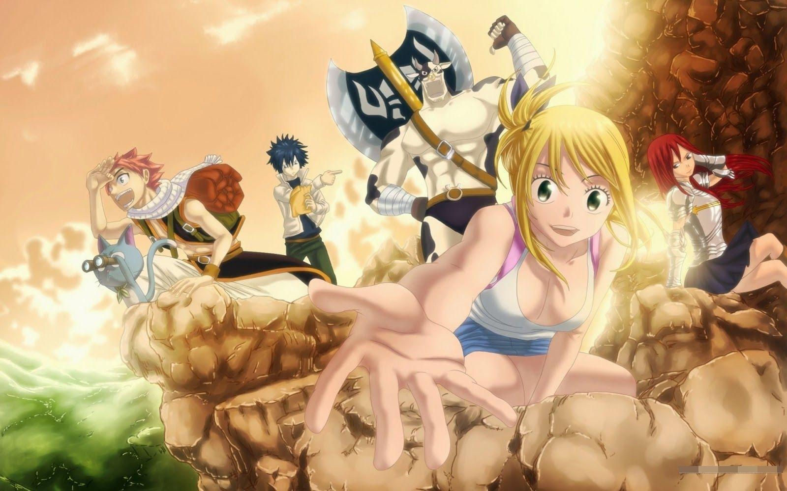 Fairy Tail Natsu, Erza, Lucy and Gray Anime Wallpaper