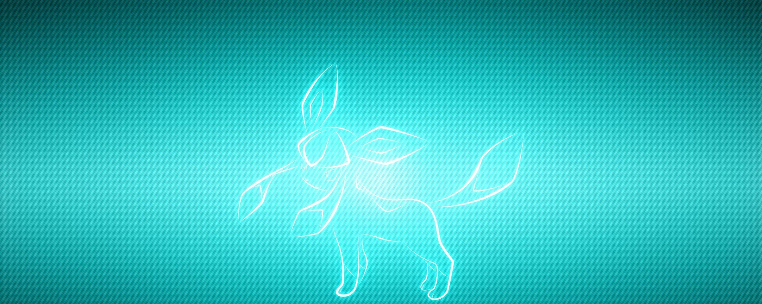 Download wallpaper 2560x1024 animal, pet, pokemon, glaceon ultrawide
