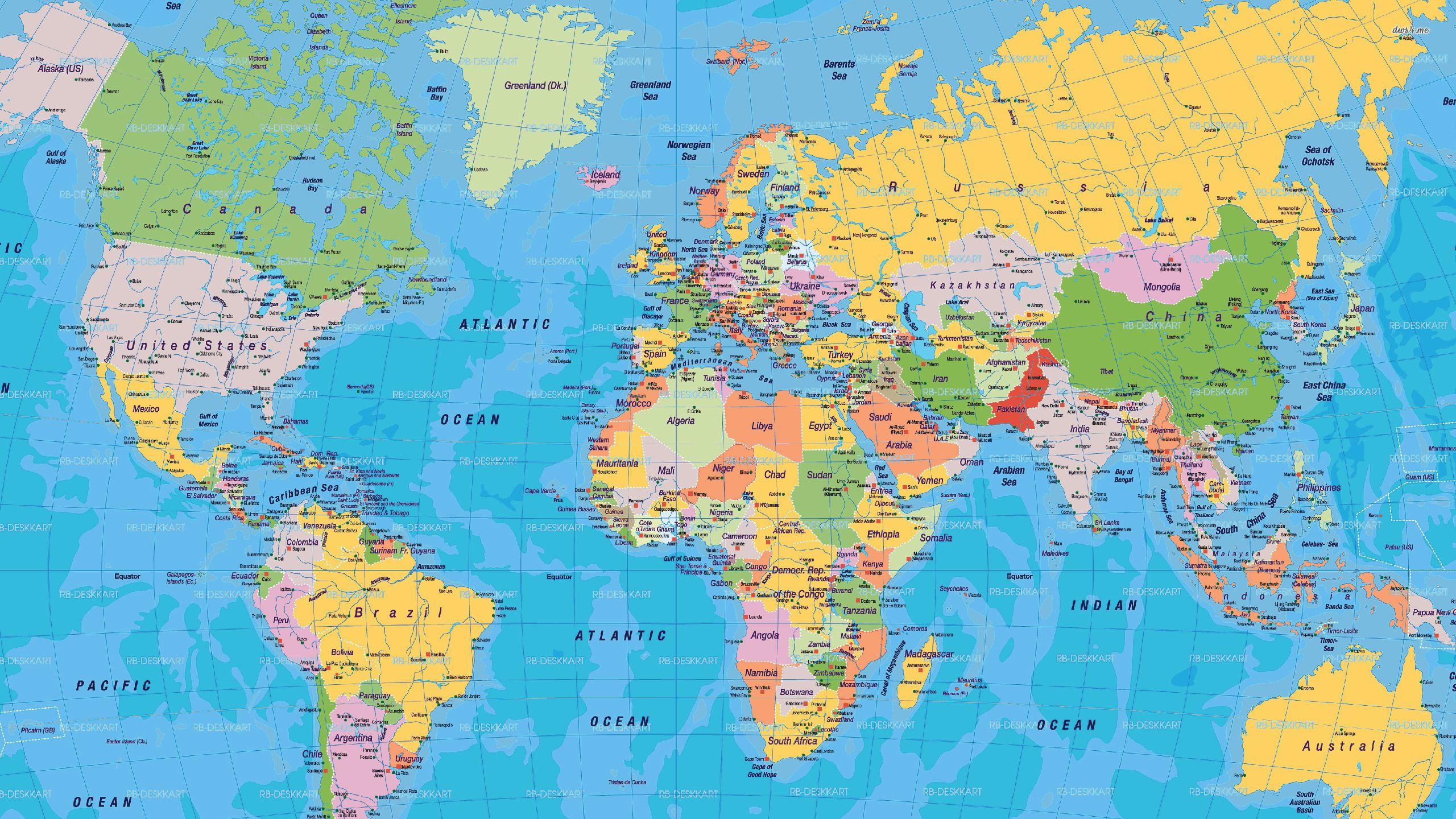 World Maps With Countries Wallpapers Wallpaper Cave