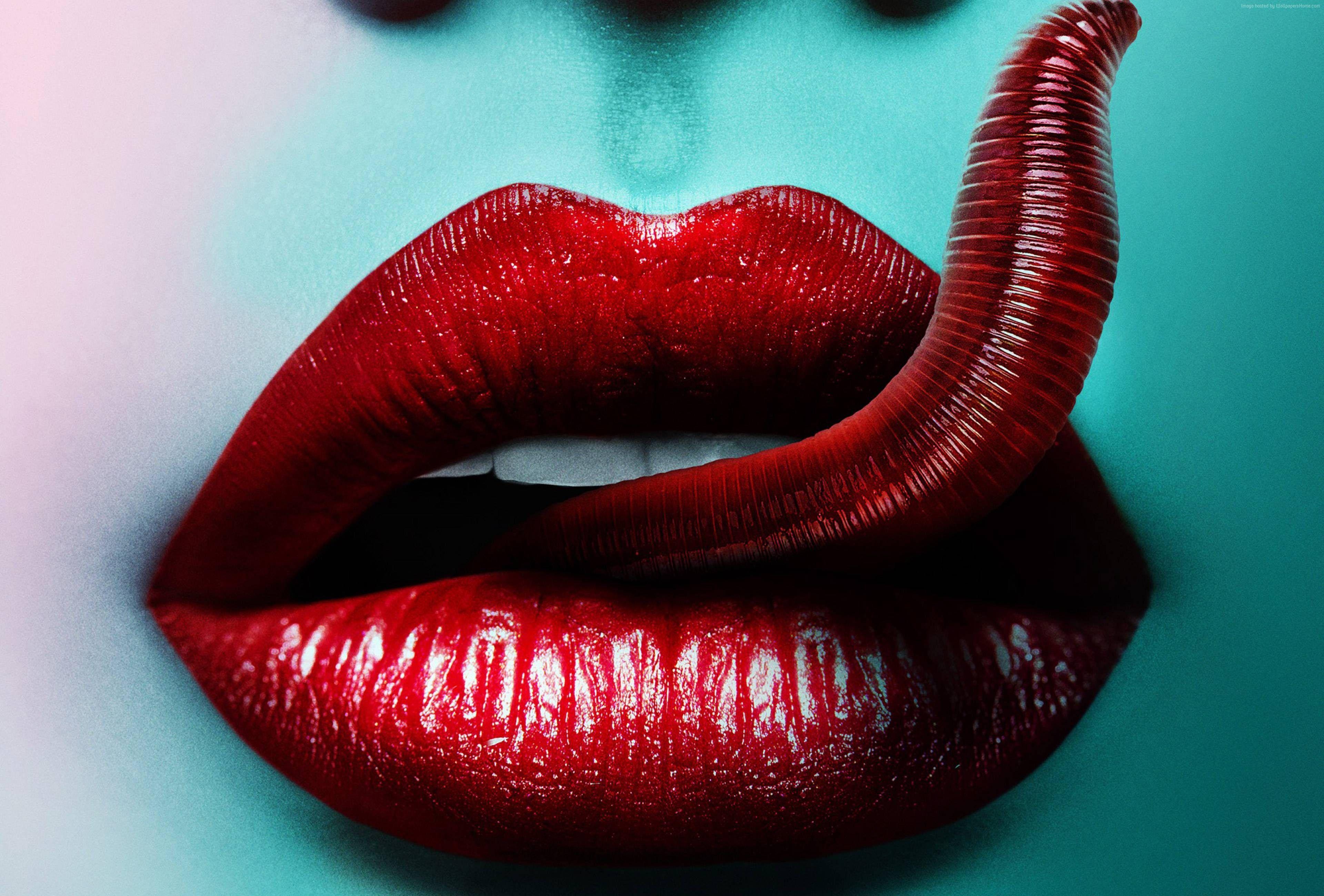 Wallpaper Viral, tongue, red, lips, best movies, Movies