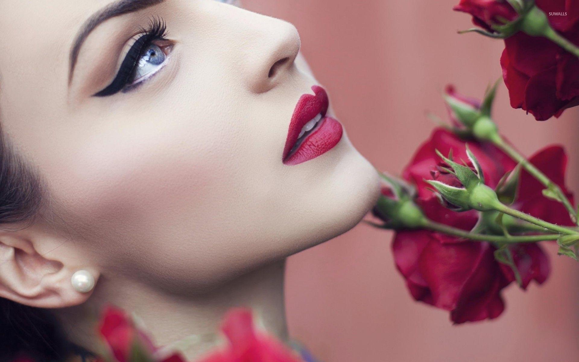 Beautiful red lips wallpaper wallpaper