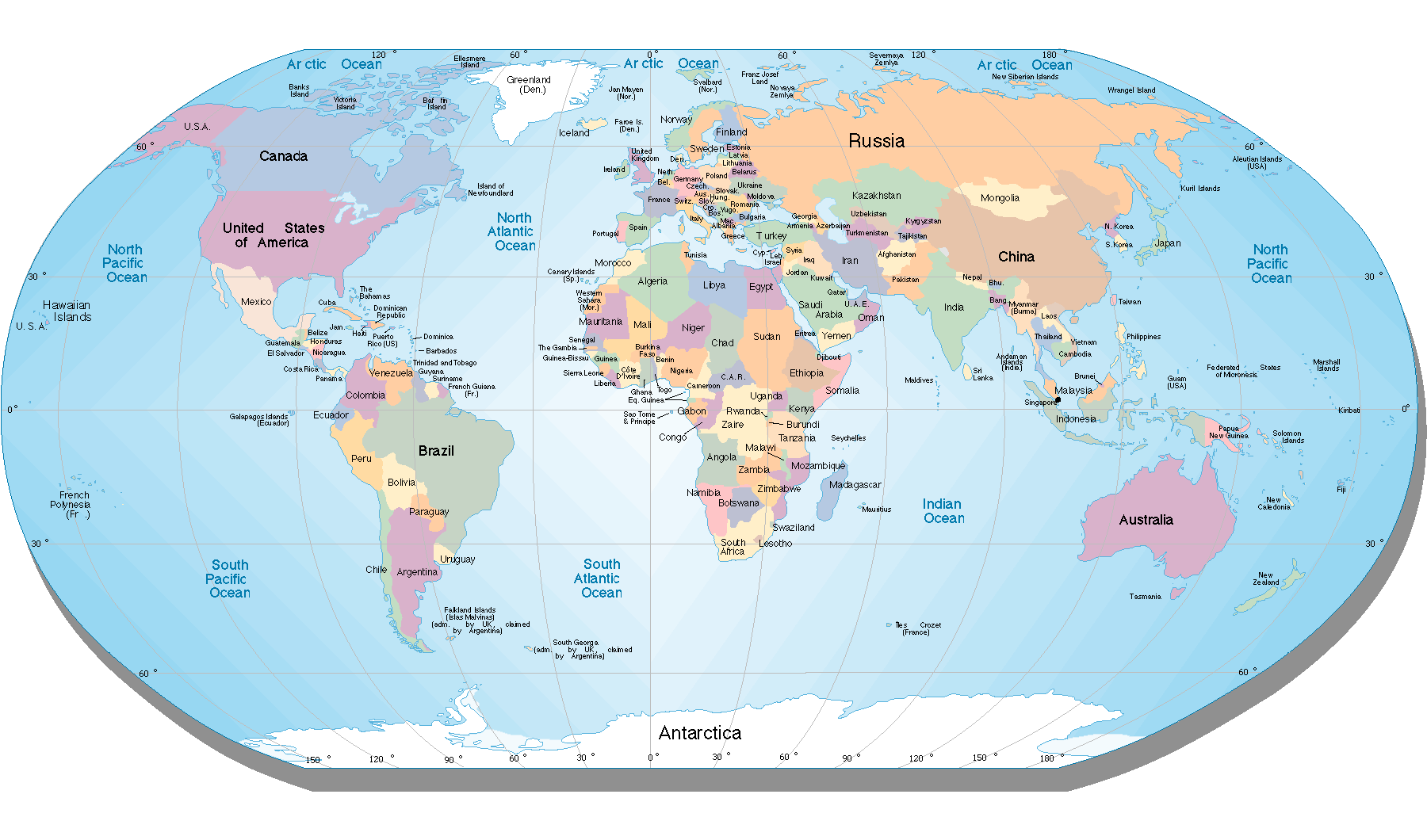 World Map HD Wallpaper 3D