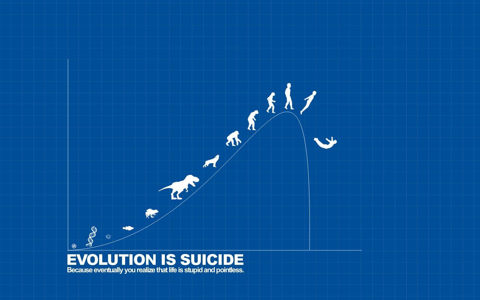 dark Humor, Evolution, Suicide, Graph Wallpaper HD / Desktop