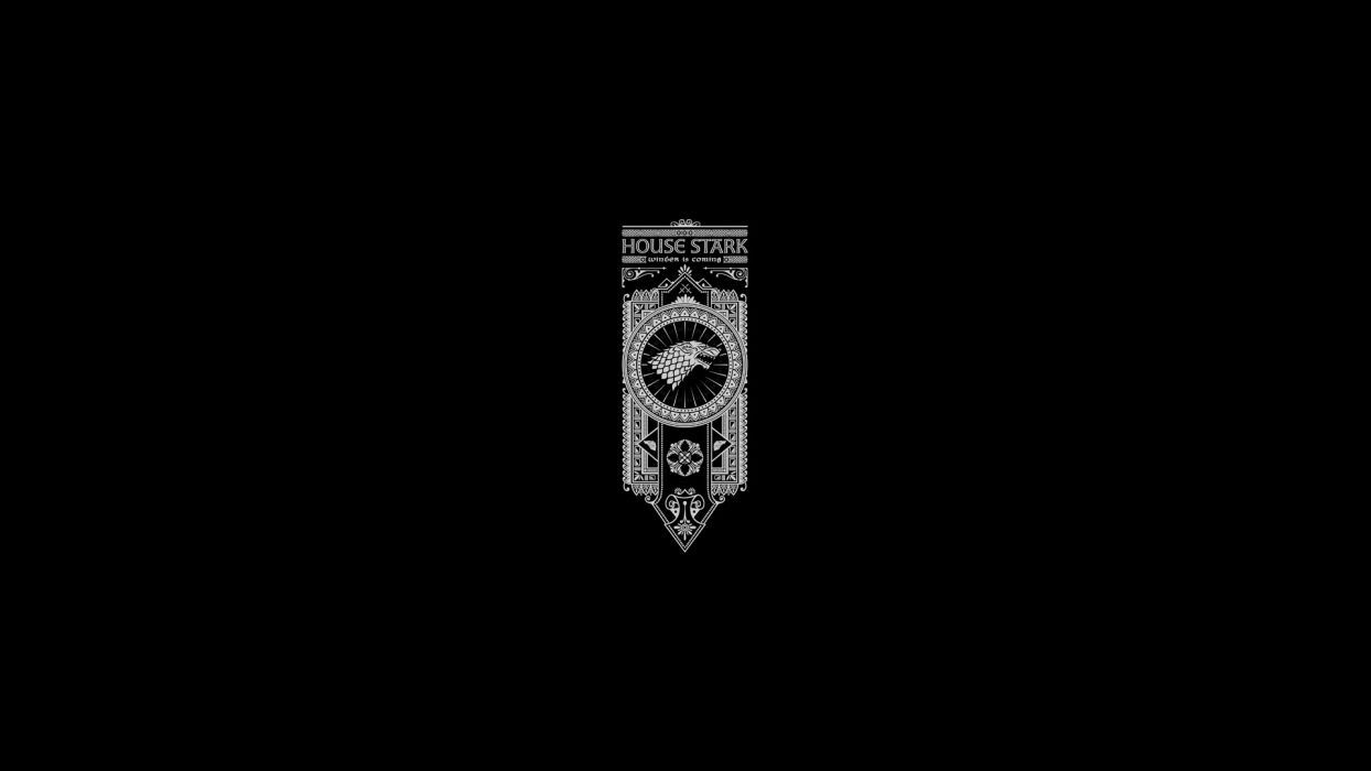 Game of Thrones Song of Ice and Fire Stark Minimal Black wallpaper