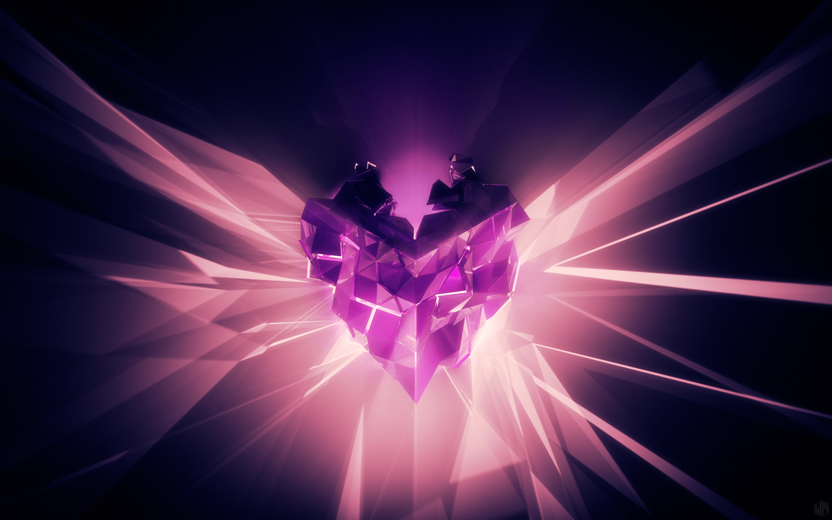 High Resolution Pink Abstract Love Heart Purples