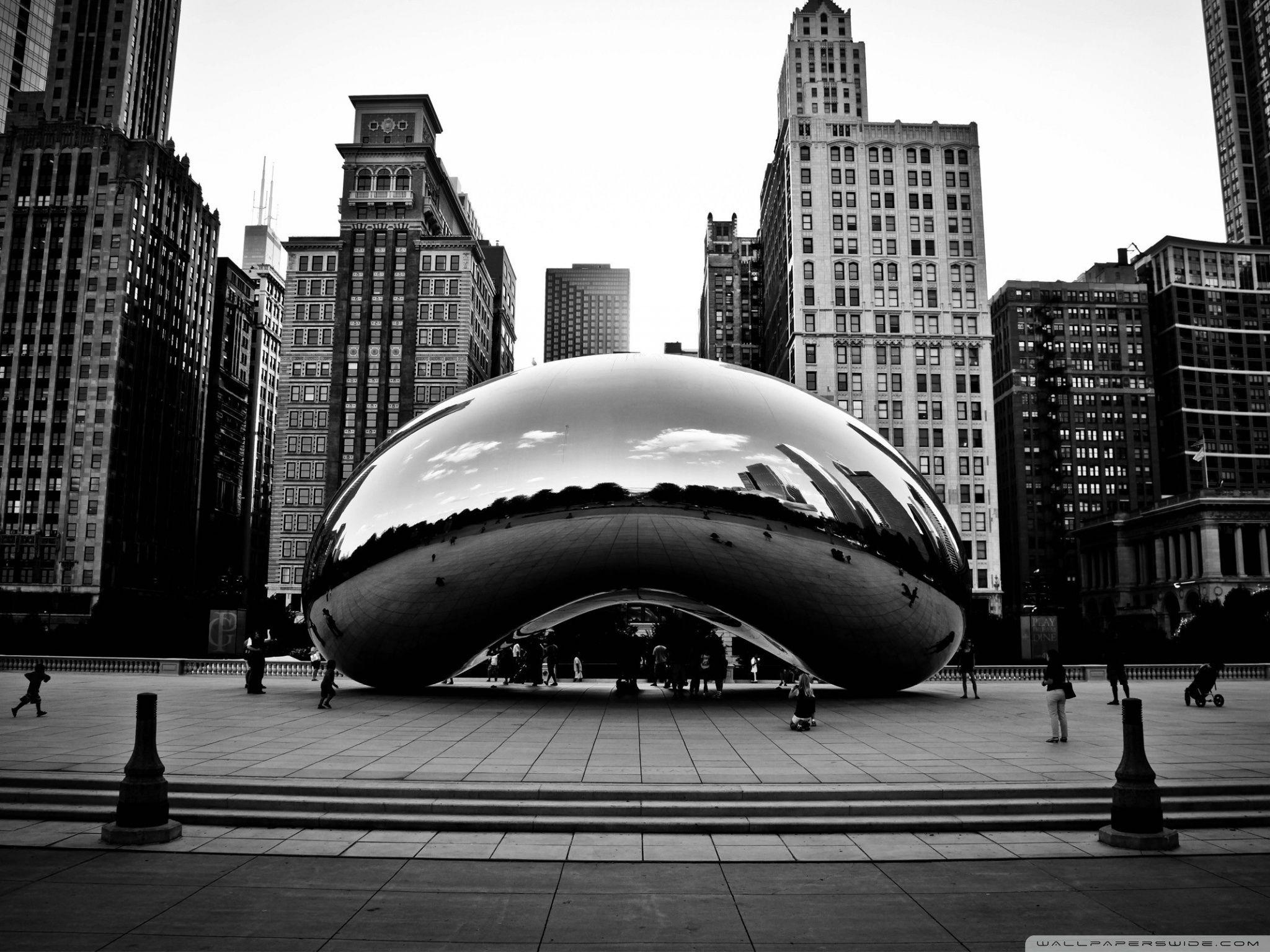 Cityscape Skyline Chicago Sculpture ❤ 4K HD Desktop Wallpaper