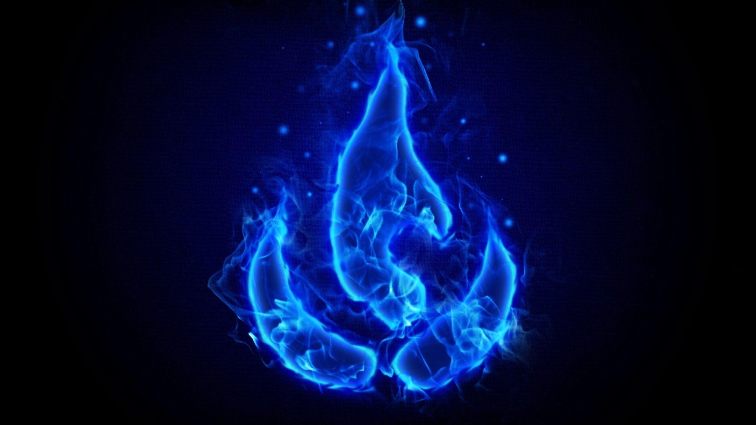 Blue Fire Skull Wallpaper