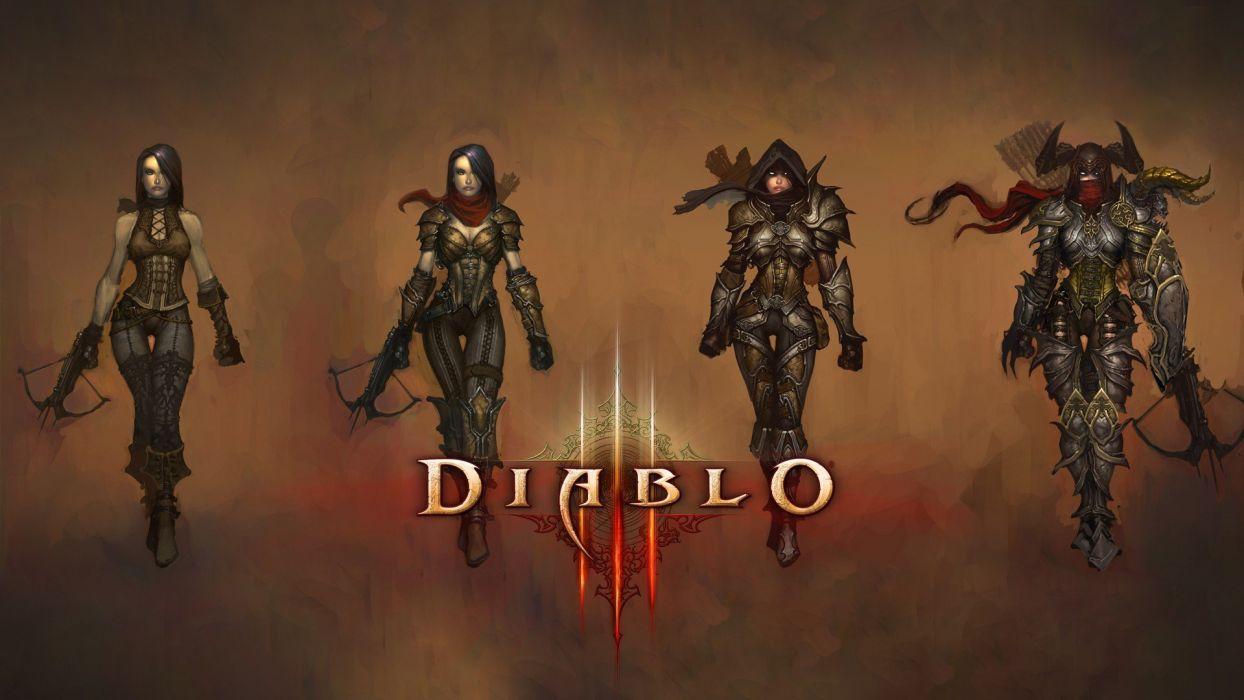 Video games Demon Hunter artwork Diablo III drawings wallpaper