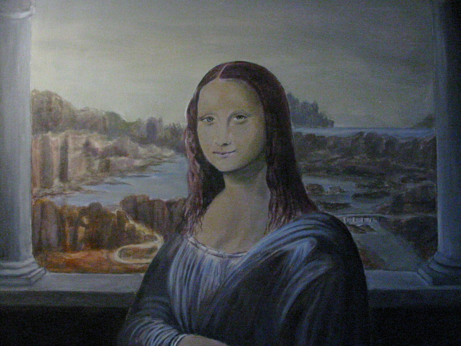 Mona Lisa: Driftwood series- a painting in progress DAY 2
