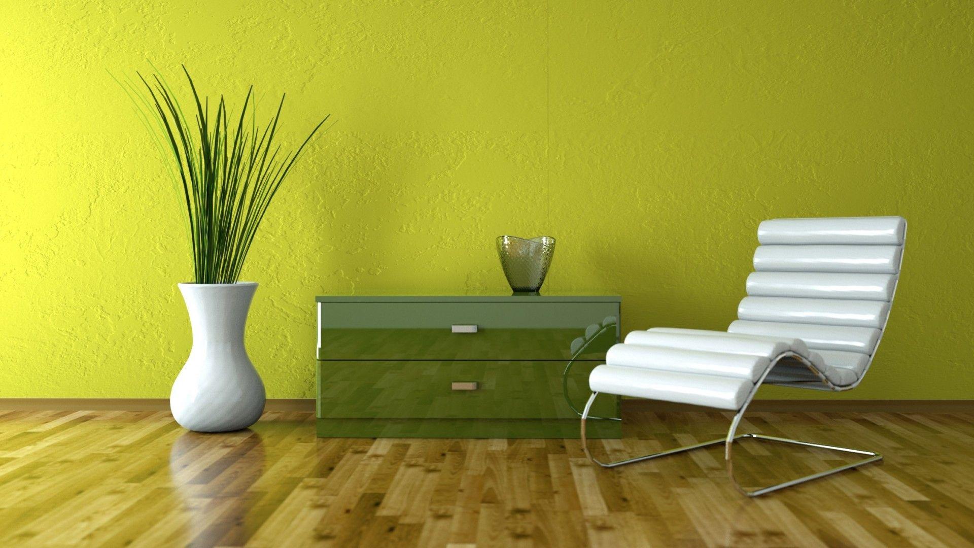 Green Wall Chair Interior Design