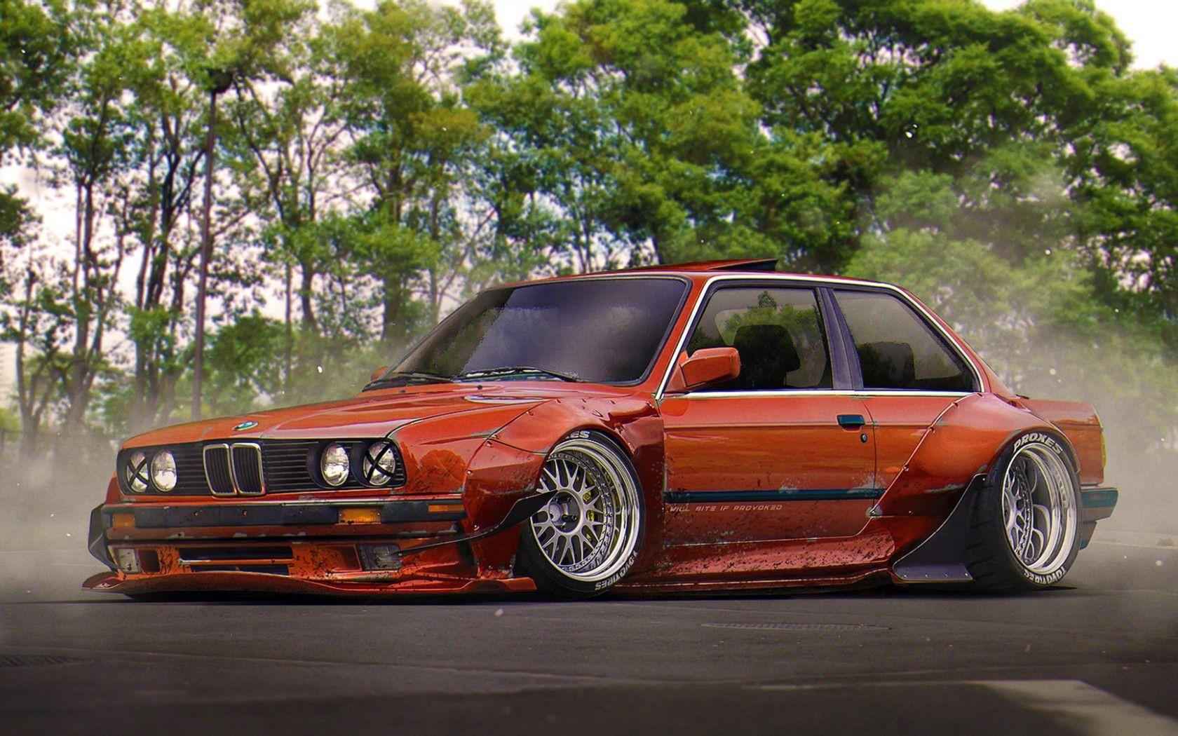 Download wallpaper bmw, m e rb, stance, red, future, tuning